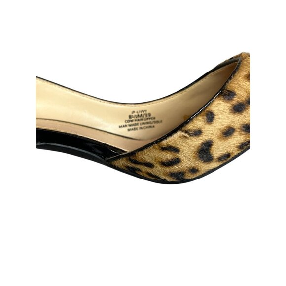 Jessica Simpson Leopard Print Pointed-Toe Heels 3.5" Stiletto Black & Tan Faux F - Picture 5 of 10